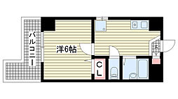 メゾンサンノース 1Kの間取図画像
