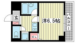 クロワートル二宮 1Kの間取図画像