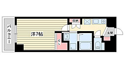 マリンシティ三宮 1Kの間取図画像