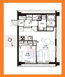 城北台マンション 1LDKの間取図画像