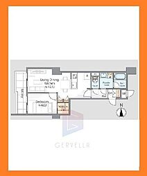 朝日白山マンション 1LDKの間取図画像