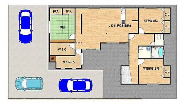 【リフォーム済】RF後の外構図です。