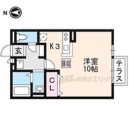 クローバー ワンルームの間取図画像