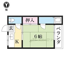 遠藤マンション 1DKの間取図画像