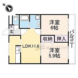 レジェンド 2LDKの間取図画像