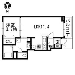 グラード3 1LDKの間取図画像
