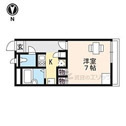 レオパレスTomatoHs 1Kの間取図画像