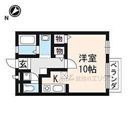 エスポワール一里山 1Kの間取図画像