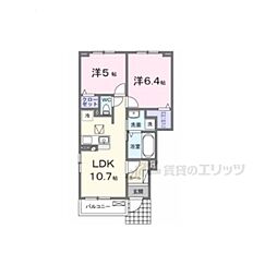 シンシア甲南I 2LDKの間取図画像