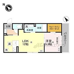 D-ROOM後三条 1LDKの間取図画像