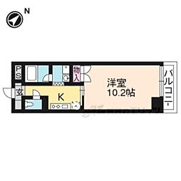 エリーフラッツ京町 1Kの間取図画像