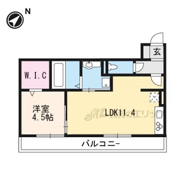 滋賀県栗東市岡(賃貸アパート1LDK・3階・41.01㎡)の写真 その2