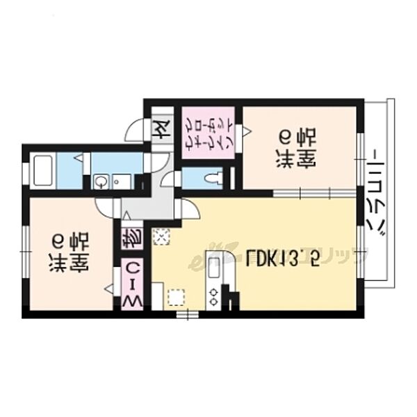 滋賀県栗東市北中小路(賃貸アパート2LDK・1階・59.50㎡)の写真 その2