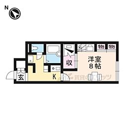 レオパレスマウンテン2 1Kの間取図画像