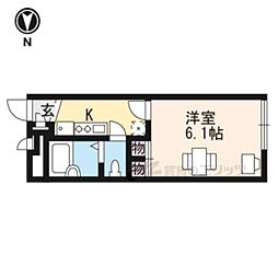 JR湖西線 唐崎駅 徒歩7分の賃貸アパート 1階1Kの間取り