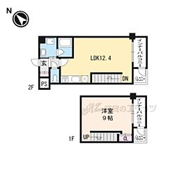 クロスメゾン 1階1LDKの間取り