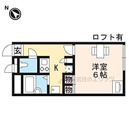 JR東海道・山陽本線 近江八幡駅 徒歩33分の賃貸アパート 2階1Kの間取り