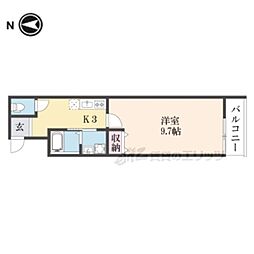 MAISON DOUCE浜大津 4階1Kの間取り