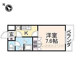 ケイソン 2階1Kの間取り