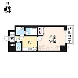 CITY SPIRE浜大津駅前 8階1Kの間取り