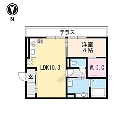 JR東海道・山陽本線 南草津駅 徒歩18分の賃貸アパート 1階1LDKの間取り