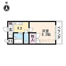 シャローム追分 1Kの間取図画像