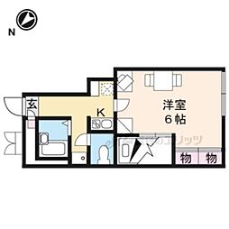 JR東海道・山陽本線 守山駅 3.6kmの賃貸アパート 1階1Kの間取り