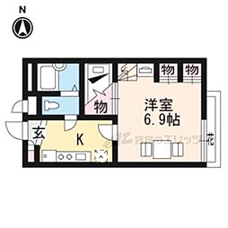レオパレス南天 1階1Kの間取り