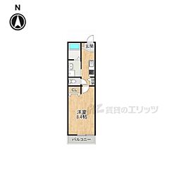 めぞん吉身 2階1Kの間取り