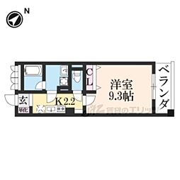 CREST2 1Kの間取図画像