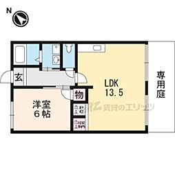 アネックス・モリヤマA 1LDKの間取図画像