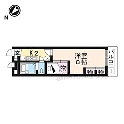 レオパレス十九 1Kの間取図画像