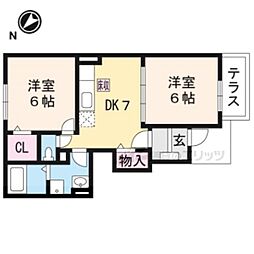 サンライズ・ヒル 2DKの間取図画像