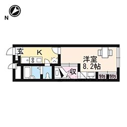 レオパレス四季 1Kの間取図画像