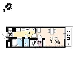 レオパレスolive2 1Kの間取図画像