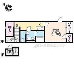 レオネクストアミーゴ2 1Kの間取図画像
