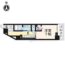 ヒラソル瀬田 1Kの間取図画像