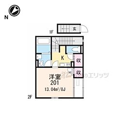 レオネクストHoneylake 1Kの間取図画像