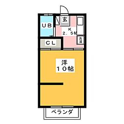 マリーンハイツ 1Kの間取図画像