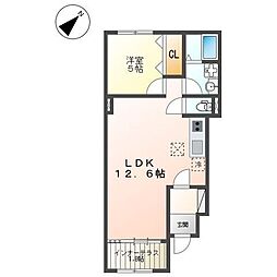 エクセレントY.K2 1LDKの間取図画像