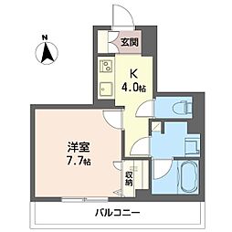 グリナージュK 1Kの間取図画像