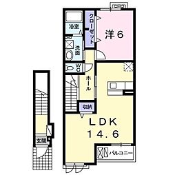 メゾンカルム 1LDKの間取図画像