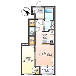 スプレンダー 1LDKの間取図画像