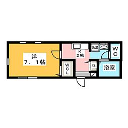 シトラスコート 1Kの間取図画像
