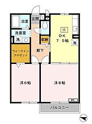 ボナール2 2DKの間取図画像