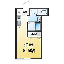 (仮)南矢名共同住宅 ワンルームの間取図画像