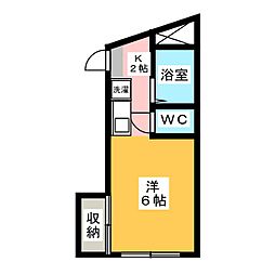 ヒルズ岡本 ワンルームの間取図画像