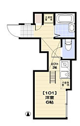 プラティーク南蒲田 1階ワンルームの間取り