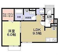 ルーチェ 1階1LDKの間取り