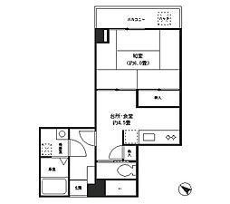 パルメゾン和光 1階1DKの間取り